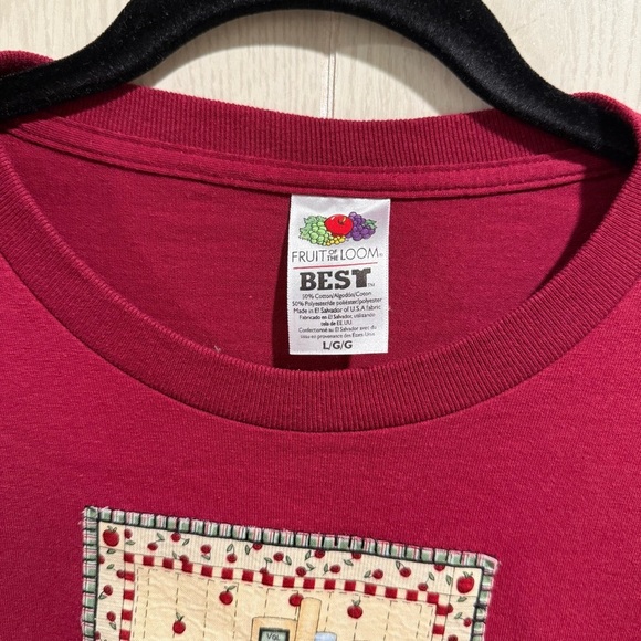 Vintage Fruit of the Loom Graphic Tee - Raggedy Ann Patchwork Print - Size L - Picture 4 of 5